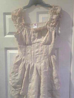 Ruffled Strap Cream Romper